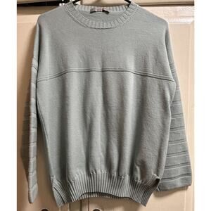 D.Exterior Women's Wool Blend Open Knit Mint Green Long Sleeve Sweater - Size S